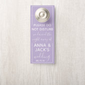 リバーシブル・ウェルカム&DNDラベンダ結婚ーのラベル ドアノブサイン (ノブ)