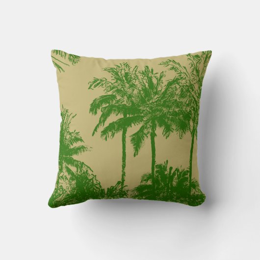 リバーシブルMakenaのビーチのハワイの不完全なやし クッション (裏面)