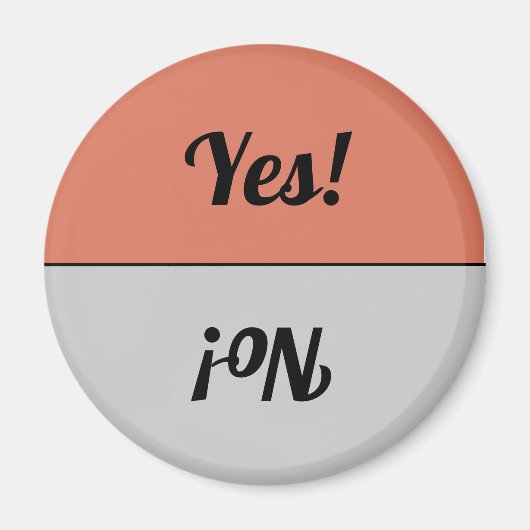 リバーシブルYes&ノーコーラルグレー食洗機 マグネット (正面)