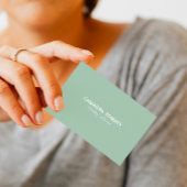 リバーシミニマルブルモダンセージ緑と白 名刺