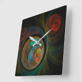 リバースブルー抽象芸術アートスクエア スクエア壁時計 (傾斜)