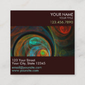 リバースブルー抽象芸術アートプロフェッショナル スクエア名刺 (裏面)