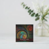 リバースブルー抽象芸術アートプロフェッショナル スクエア名刺 (スタンド正面)