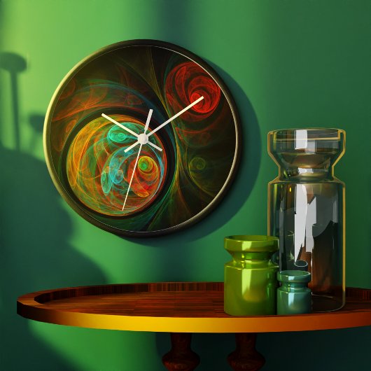 リバースブルー抽象芸術アートラウンド ラージ壁時計