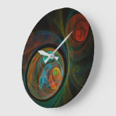 リバースブルー抽象芸術アートラウンド ラージ壁時計 (傾斜)