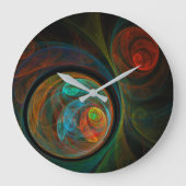 リバースブルー抽象芸術アートラウンド ラージ壁時計 (正面)