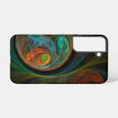 リバースブルー抽象芸術 SAMSUNG GALAXYケース (裏面横)