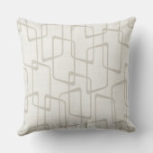 リバースベージュレトロリノプリント幾何学的パターン クッション (裏面)