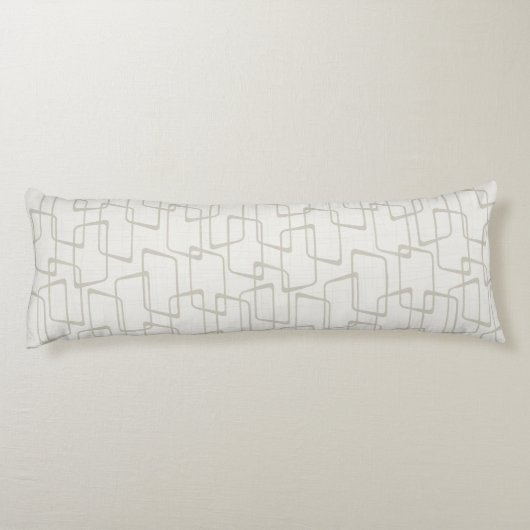 リバースベージュレトロリノプリント幾何学的パターン ボディピロー (裏面)