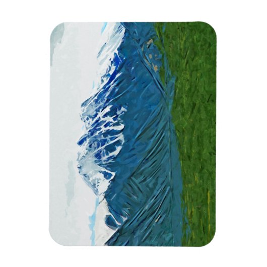 リバーズ・アラスカのデナリ抽象芸術印象派 マグネット (縦)