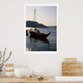 リバータガス魚釣りボートリスボンポルトガル ポスター (キッチン)