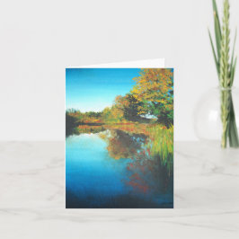リバーツリーズ秋ランドスケープファインアート ノートカード