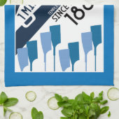 リバーテムズレガッタ – ヴィンテージレトロスタイルボート キッチンタオル (折り畳み)