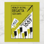 リバーテムズレガッタ – ヴィンテージレトロスタイルボート ワインラベル (シングルラベル)