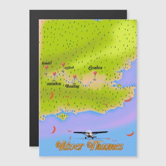 リバーテムズロンドンイングランドの地図 (正面/裏面)