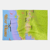 リバーテムズロンドンイングランドの地図 キッチンタオル (横)