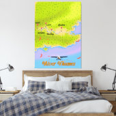 リバーテムズロンドンイングランドの地図 キャンバスプリント (インサイチュ (寝室))