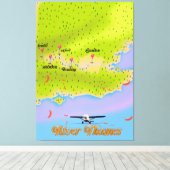 リバーテムズロンドンイングランドの地図 キャンバスプリント (インサイチュ (ウッドフロア))