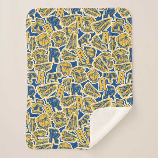 リバーデールフットボールと応援パターン シェルパブランケット (正面)