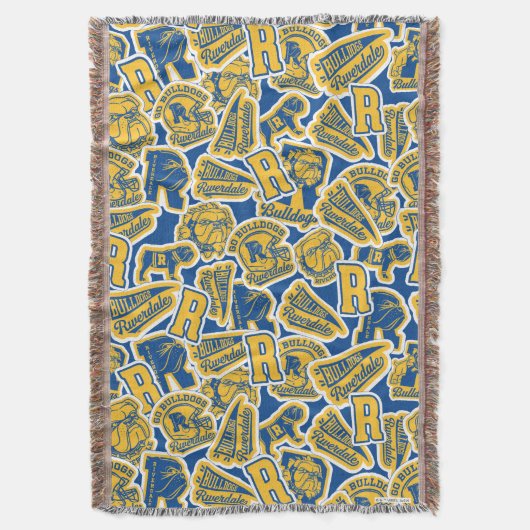 リバーデールフットボールと応援パターン スローブランケット (正面縦)