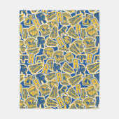 リバーデールフットボールと応援パターン フリースブランケット (正面)