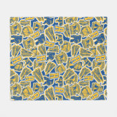 リバーデールフットボールと応援パターン フリースブランケット (正面(横))