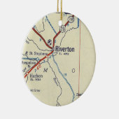 リバートンWYヴィンテージマップ セラミックオーナメント (右)