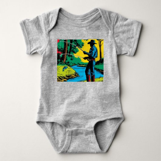 リバーバンクの漁師 ベビーボディスーツ (正面)