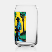 リバーバンクビール缶の漁師 ガラス缶 (左)