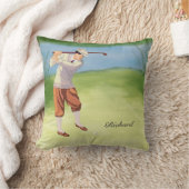 リバーパーソナライズされたバンクのヴィンテージゴルファー クッション (ブランケット)