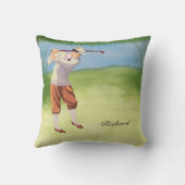 リバーパーソナライズされたバンクのヴィンテージゴルファー クッション (裏面)