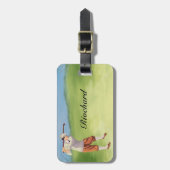 リバーパーソナライズされたバンクのヴィンテージゴルファー ラゲッジタグ (正面縦)