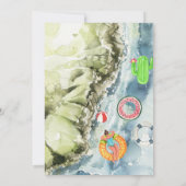 リバーフローティングチューブパーティー |水彩 招待状 (裏面)