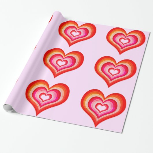 リバーブハートピンクラップ紙 ラッピングペーパー (アンロールド)