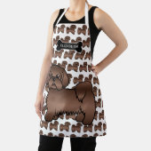 リバーブラウンシーズー（犬）Tzuかわいい漫画の犬と名前 エプロン (インサイチュ)