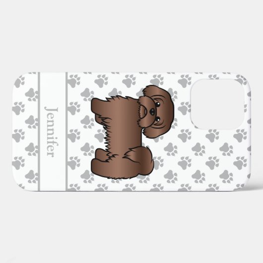 リバーブラウンシーズー（犬）Tzuかわいい漫画の犬と名前 Case-Mate iPhoneケース (裏面 (横))