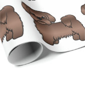 リバーブラウンシーズー（犬）Tzuかわいい漫画の犬のパターン ラッピングペーパー (ロールコーナー)