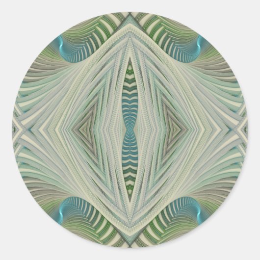 リバーブルーとグリーン抽象芸術 ラウンドシール (正面)