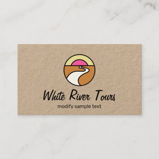 リバーホライズンアウトドア自然ロゴ 名刺 (正面)