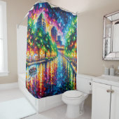 「リバーボートトワイライトツアー：サンアントニオ・リバーウォーク」 シャワーカーテン (インサイチュ)