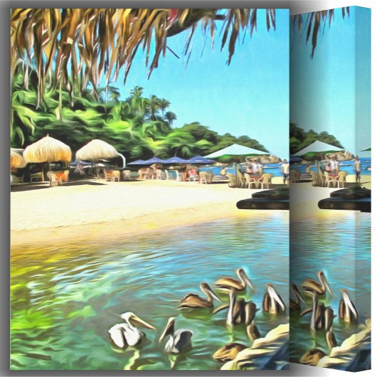 リバーミーツ海0330アート キャンバスプリント