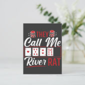 リバーラットトランプのポーカーおもしろいプレーヤーテキサス州ホルデムルッカー ポストカード (スタンド正面)