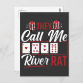 リバーラットトランプのポーカーおもしろいプレーヤーテキサス州ホルデムルッカー ポストカード (正面/裏面)