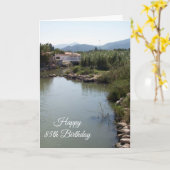 リバーランドスケーパーソナライズされた85th誕生日 カード (黄色い花)