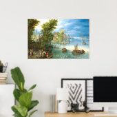 リバーランドスケープ – Jan Brueghelファインアートポスター ポスター (ホームオフィス)