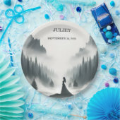 リバーレインクラウドスモークマウンテンブライダルシャワー ペーパープレート (パーティー)