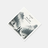 リバーレインクラウド自然スモークマウンテン結婚ズ スタンダードカクテルナプキン (角)