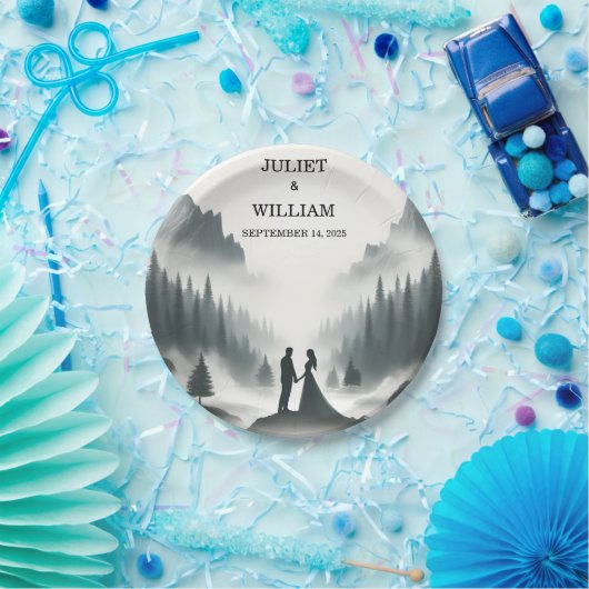 リバーレインクラウド自然スモークマウンテン結婚ズ ペーパープレート (パーティー)