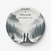 リバーレインクラウド自然スモークマウンテン結婚ズ ペーパープレート (正面)