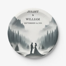 リバーレインクラウド自然スモークマウンテン結婚ズ ペーパープレート